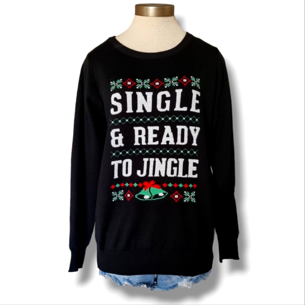Tipsy elves holiday "single & ready to jingle" sweater size large
